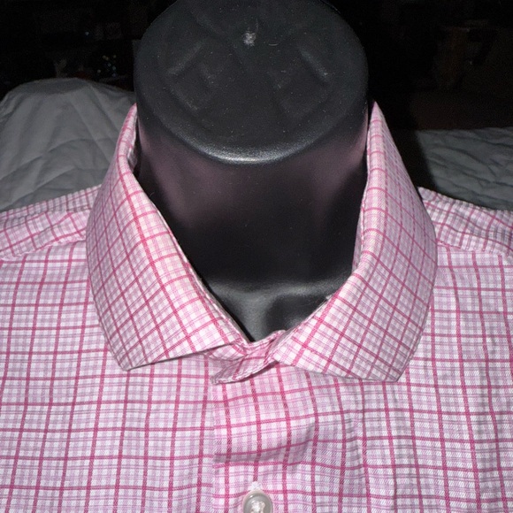 Egara Slim Fit Gingham Button Up Dress Shirt - Picture 2 of 10